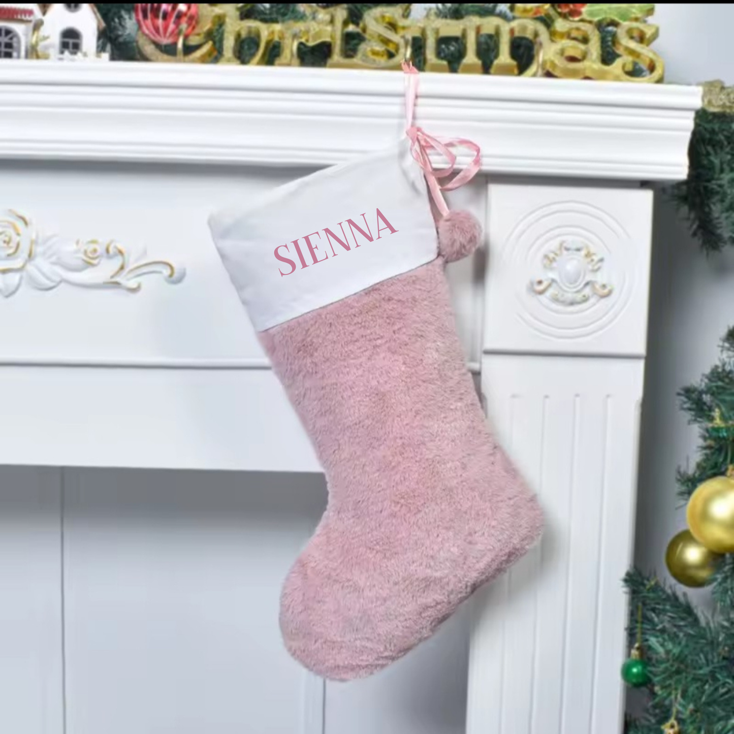 Personalised Plush Christmas Stocking - Matching Family Festive Decor