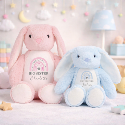 Personalised Matching Sibling Bunny Soft Toy