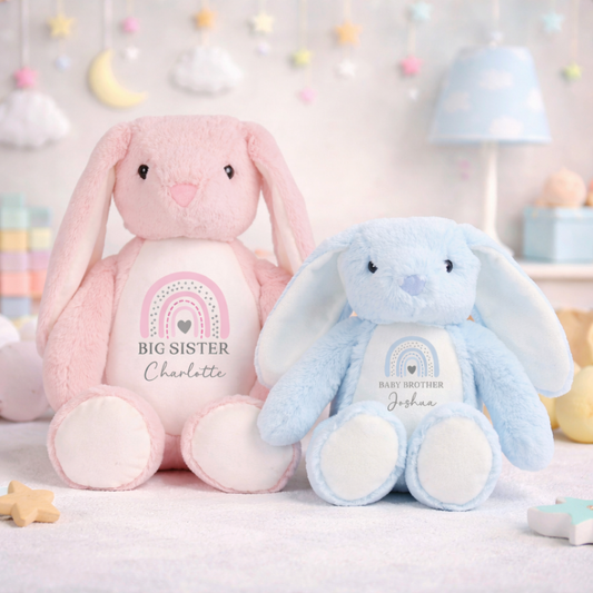 Personalised Matching Sibling Bunny Soft Toy