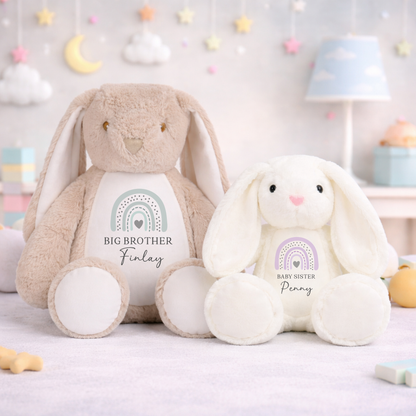 Personalised Matching Sibling Bunny Soft Toy