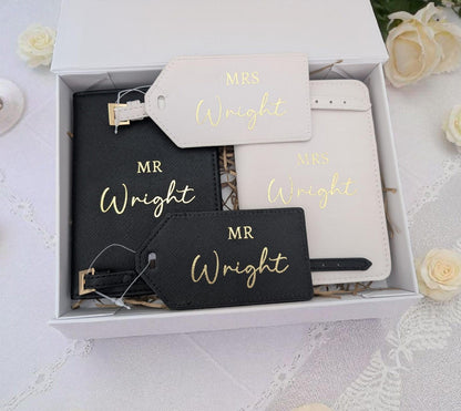 Personalised Wedding Passport and Luggage Tag set