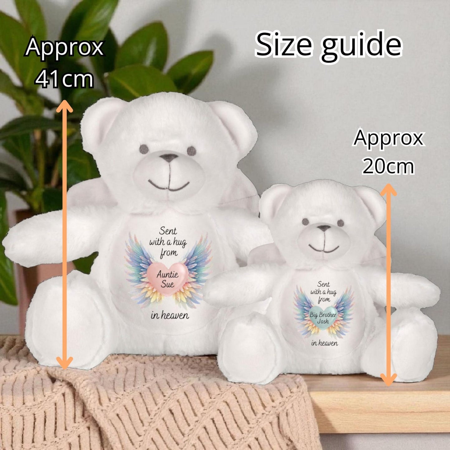 Personalised Angel Bear - Sent with a Hug from Heaven