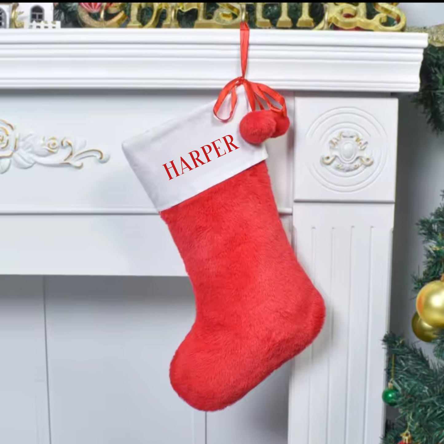 Personalised Plush Christmas Stocking - Matching Family Festive Decor