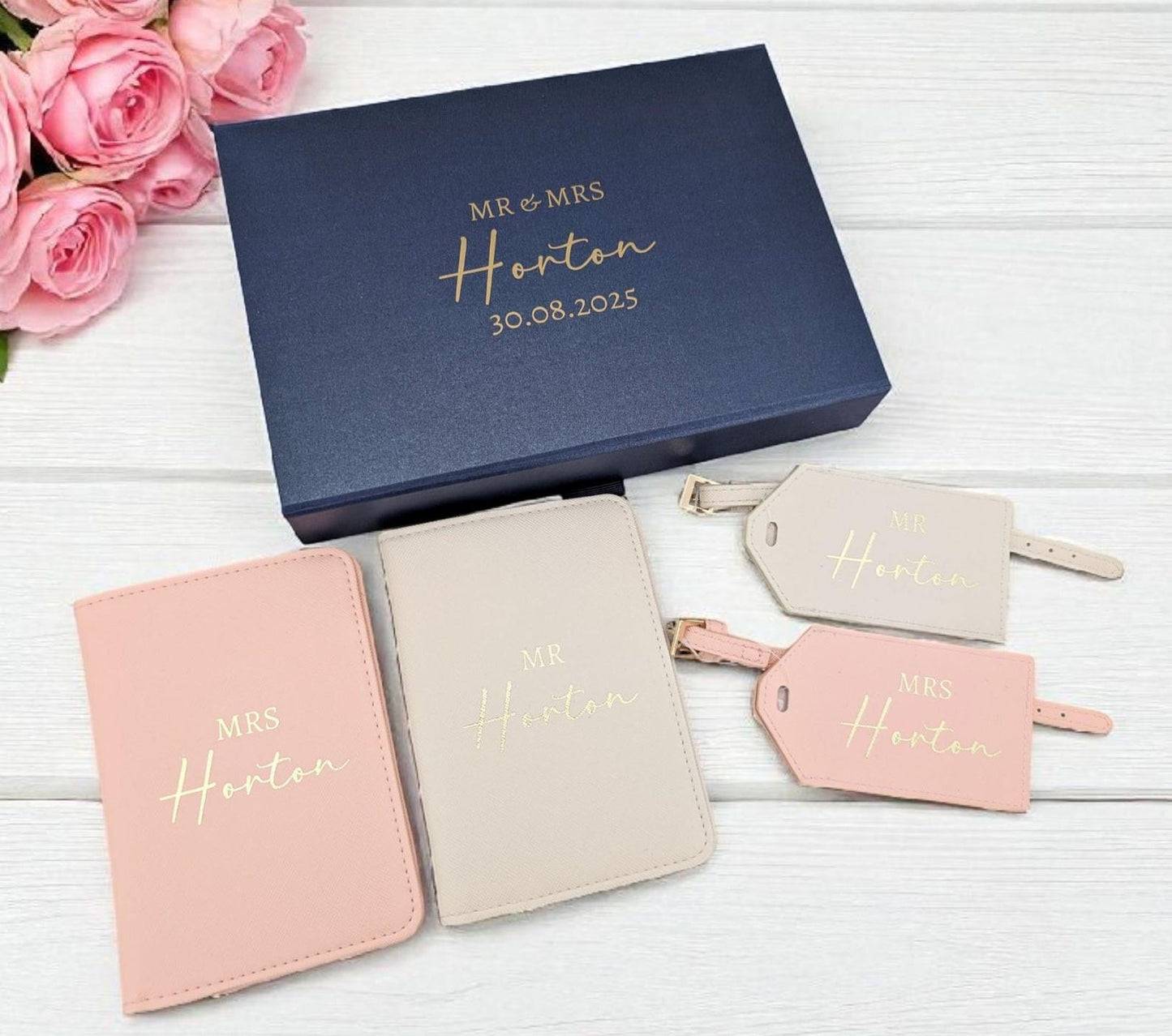 Personalised Wedding Passport and Luggage Tag set