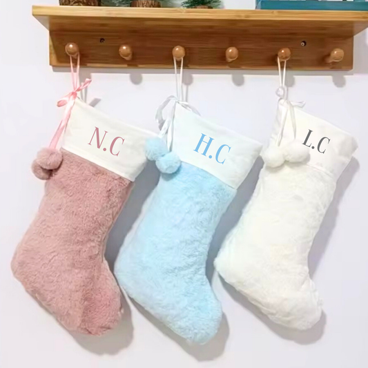 Personalised Plush Christmas Stocking - Matching Family Festive Decor