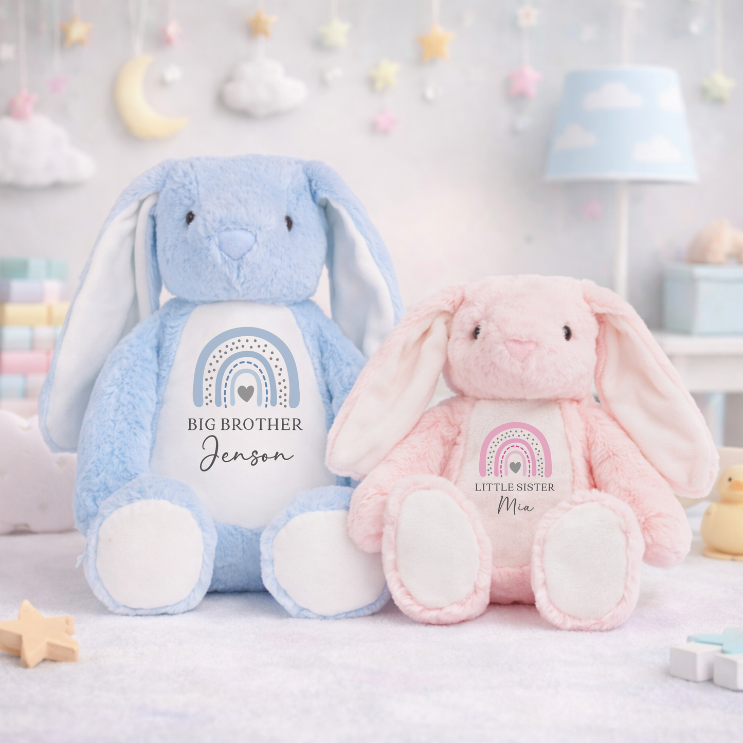Personalised Matching Sibling Bunny Soft Toy